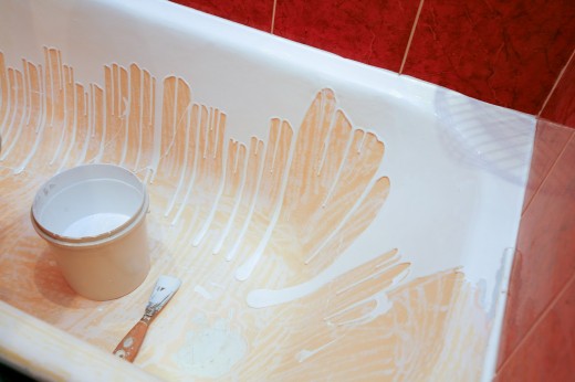 Восстановление покрытия ванны жидким акрилом