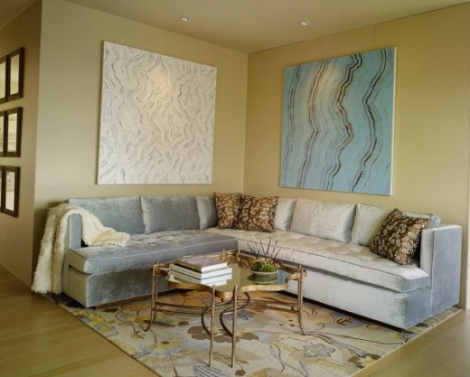 Дизайн гостиной с угловым диваном 