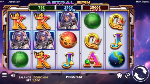 Astral Spin, футуристический космический игровой автомат для казино