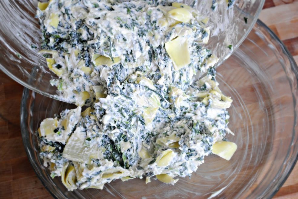 Сырная запеканка со шпинатом и артишоками фото-рецепт