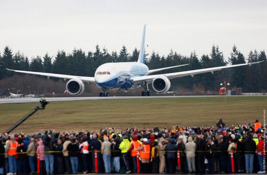 Первый полет Boeing 787 Dreamliner (видео)